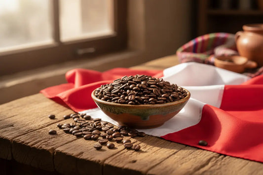 Peru Flag with Coffee