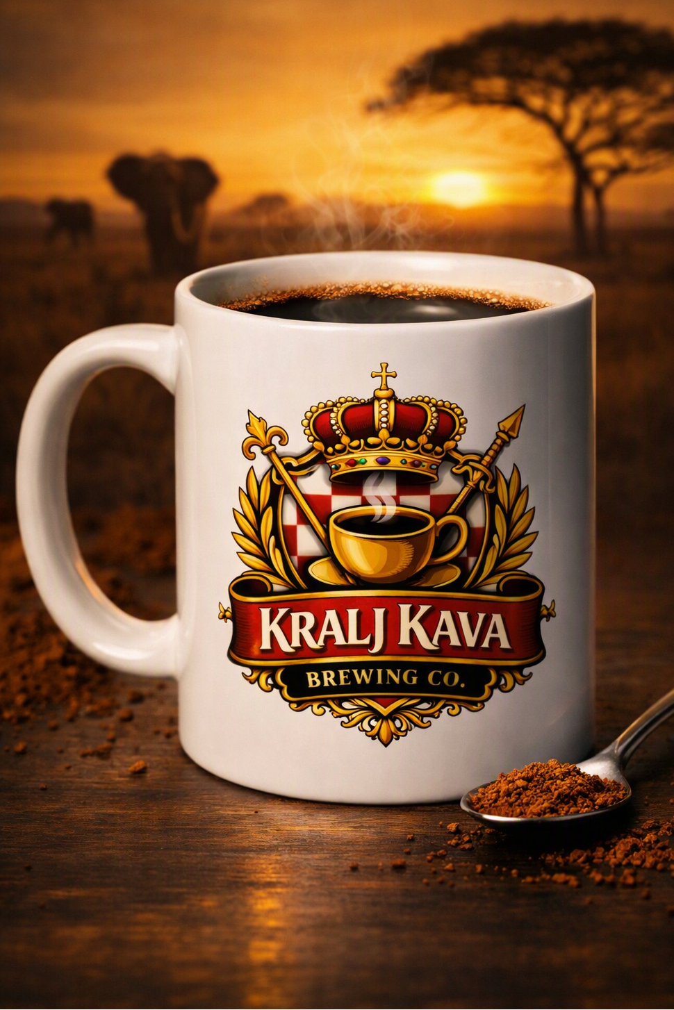 Kopi Safari Coffee In A White Mug