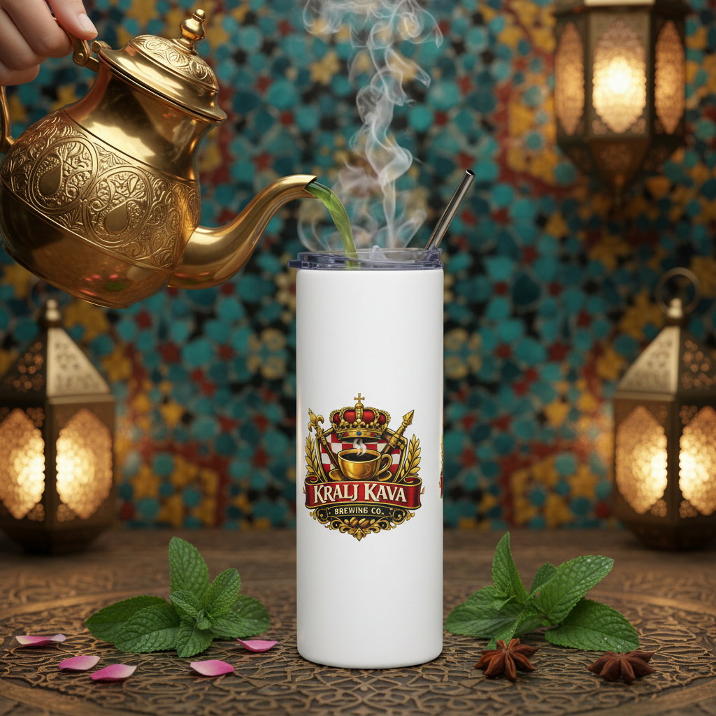 Moroccan Mint Tea with Kralj Kava Stainless Steel Tumbler